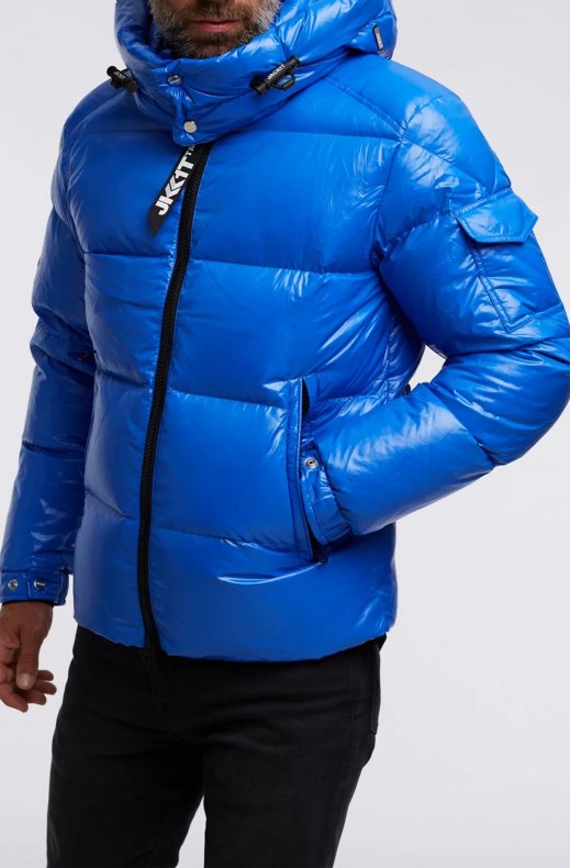 JACK1T - EZ Puffer Hooded Jacket - Glacial Blue - Black