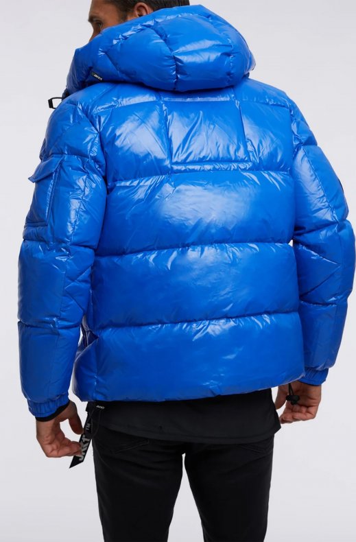 JACK1T - EZ Puffer Hooded Jacket - Glacial Blue - Black