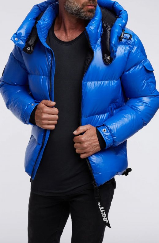 JACK1T - EZ Puffer Hooded Jacket - Glacial Blue - Black