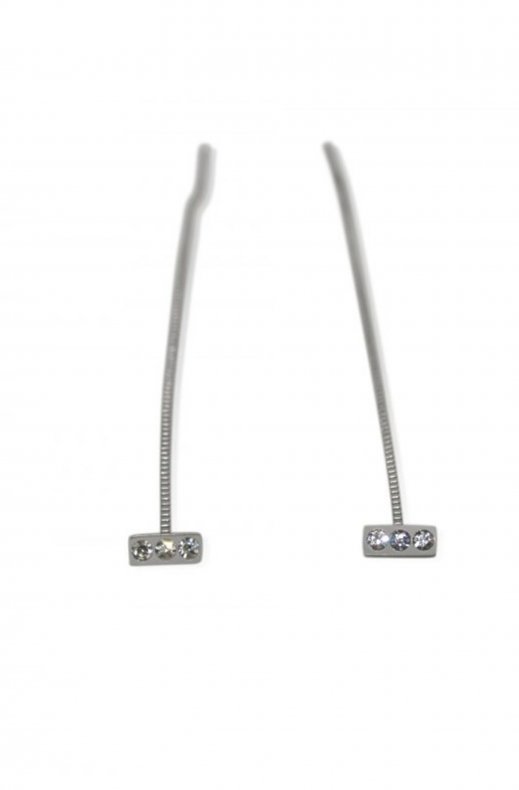 Jane and Sophie - Plain Crystal Earrings Silver
