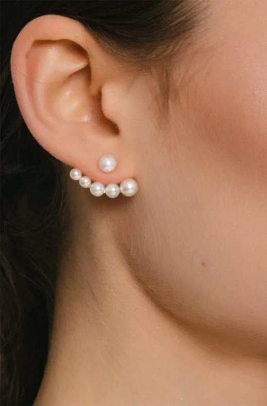 Jane & Sophie - Jacket earring gold pearl