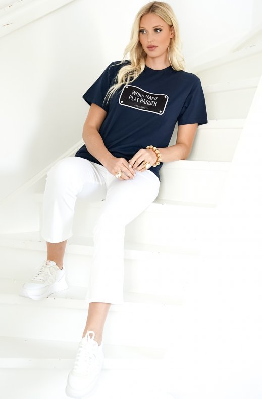 John Hatter & Co - Work Harder Tshirt - Blue