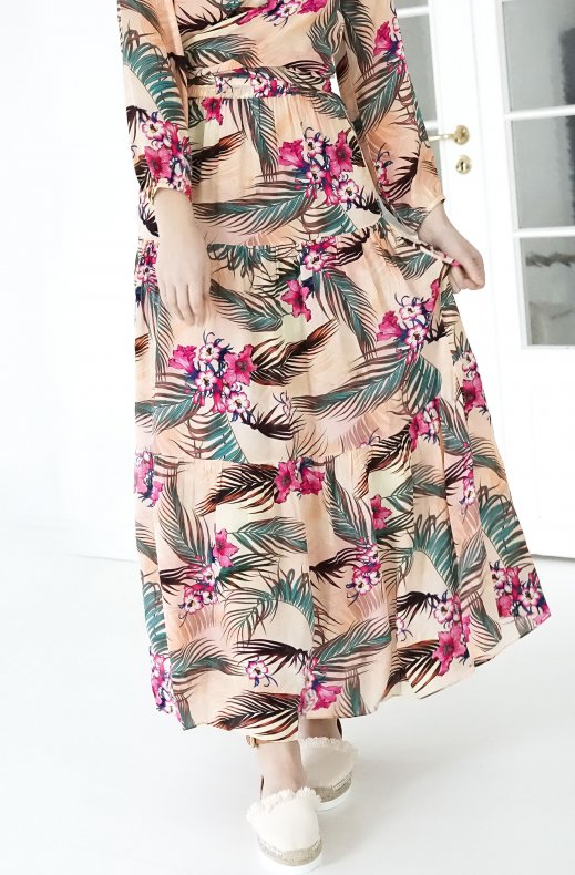 Kaanda - Long Skirt - Peach Tropical