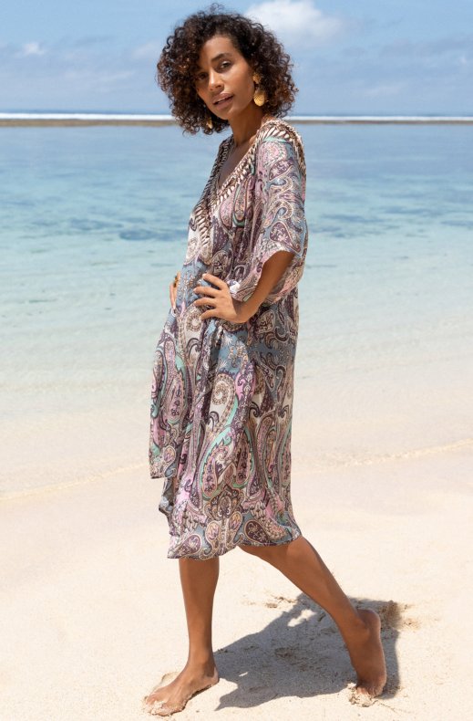 Kaanda - Short Kaftan - Maroon Bay