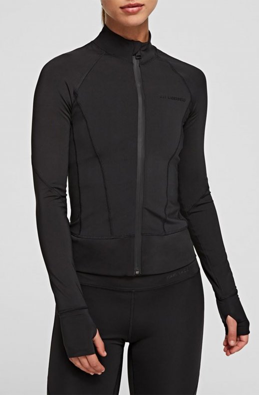 Karl Lagerfeld - Technical Sweatshirt Zip Up Power Mesh - Black