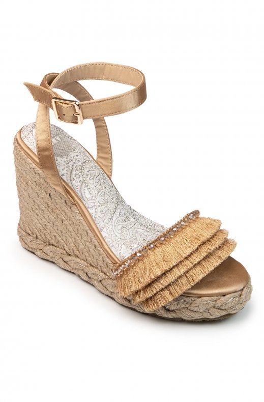 L.A. Water - Gold Boho Sandal Rope Wedge