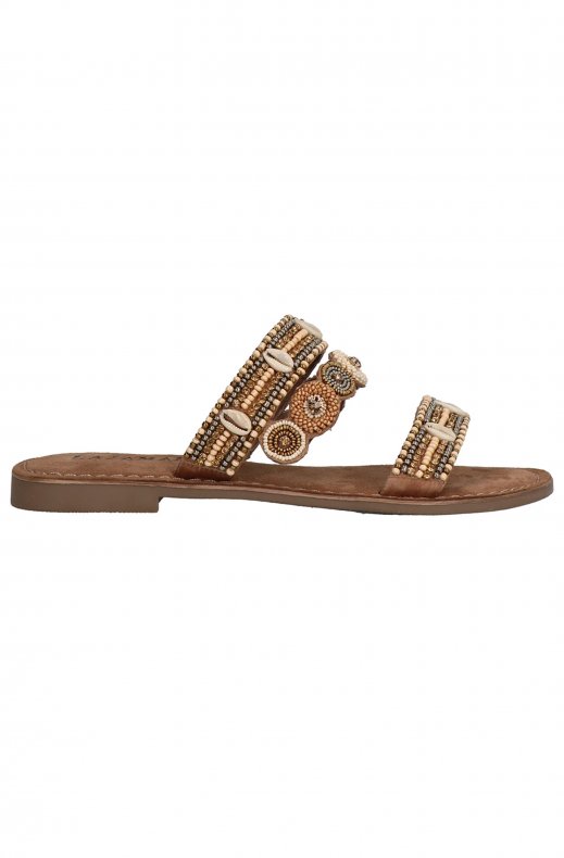 Lazamani 75778 Strap Mule Beads Taupe