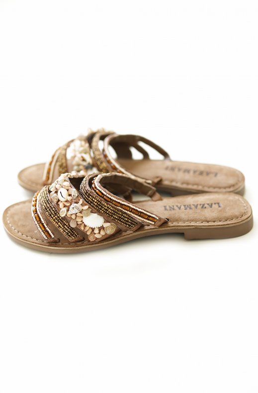 Lazamani - 75704 - Mules Straps Multi Shells Taupe