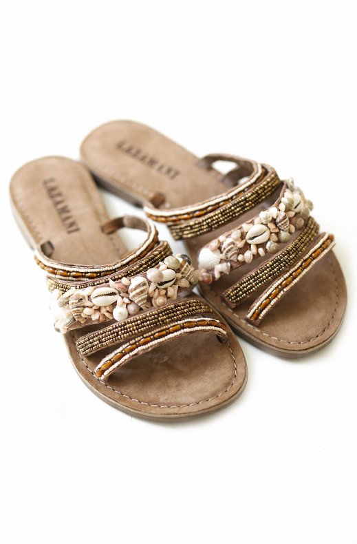 Lazamani - 75704 - Mules Straps Multi Shells Taupe