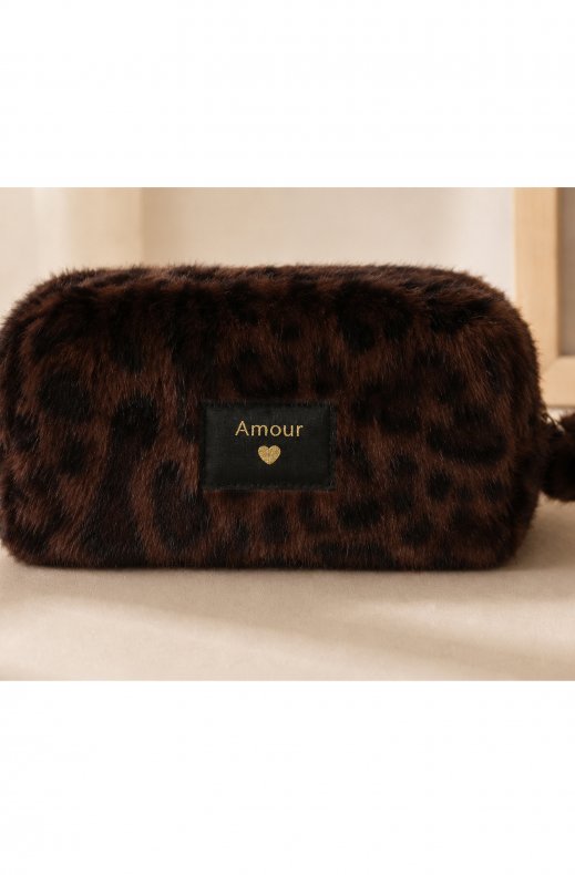 Mixed Brands - Leopard Make-up Bag XD33473 - Coffee