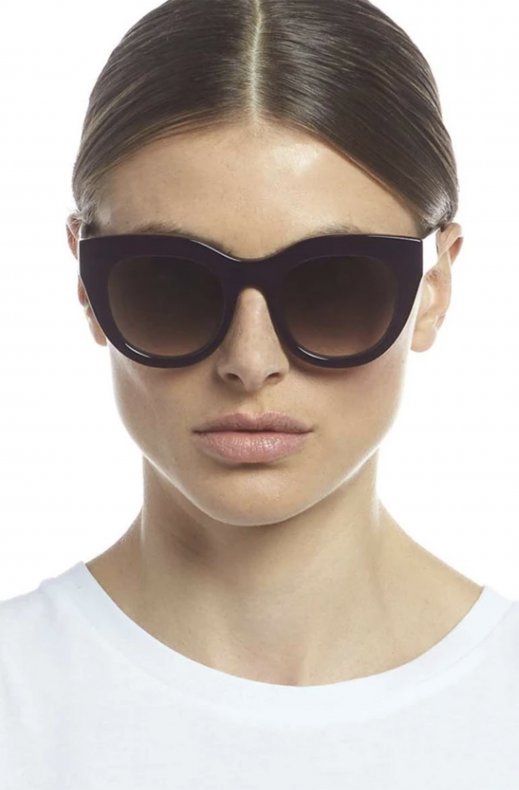 Le Specs - Airy Canary Handmade - Black Grape with Khaki Grad