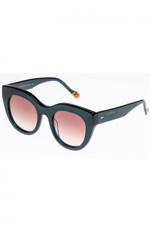 Le Specs - Airy Canary Handmade - Emerald with Warm Brown Grad Lens