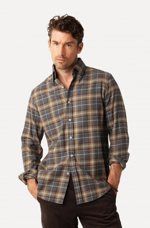 Less Worries - Flannell Shirt - Brown Check