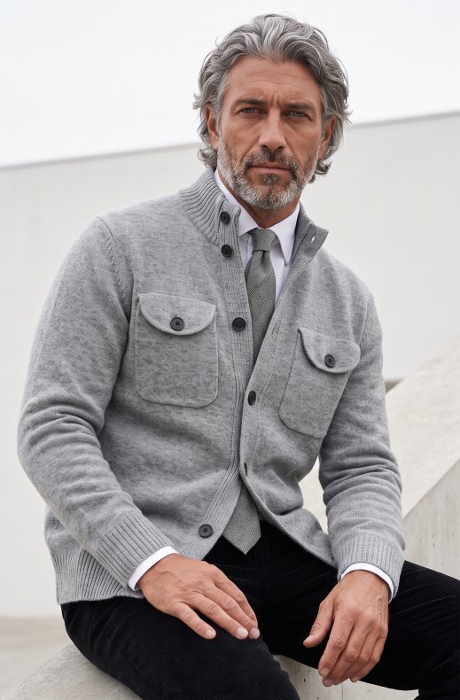 Less Worries - Pocket Cardigan - Light Grey