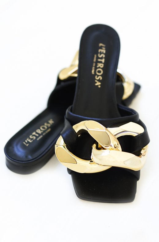 Lestrosa - Sandal with Chain - Black