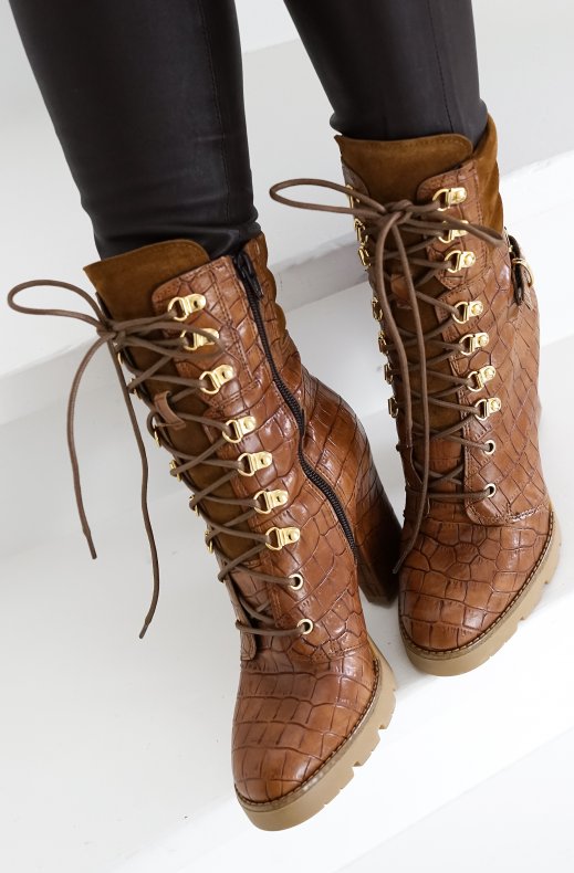 Lestrosa - Croco Boots Brown