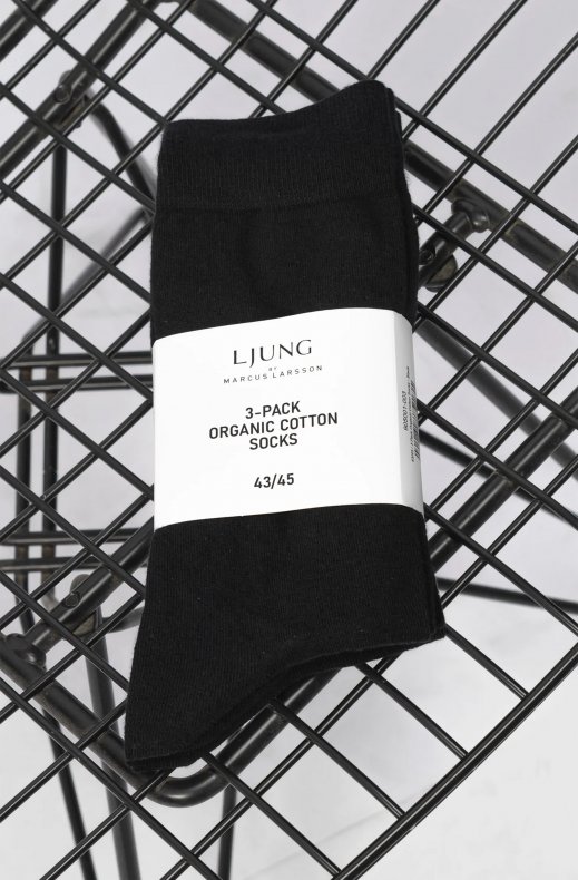 Ljung - 3-pack Organic Cotton Socks -Black