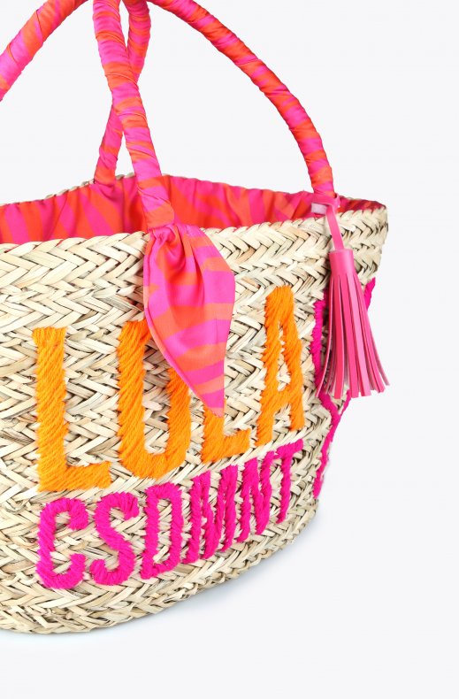 Lola Casademunt - 22320001 - Beach Bag Logo Orange Cerise