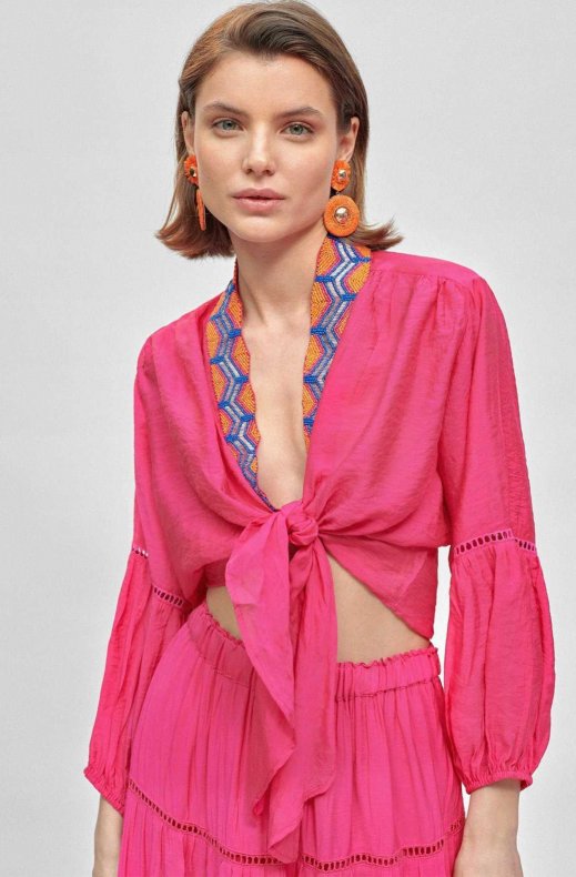 Lola Casademunt - Bolero Jacket with Embroidery Pink 22366004