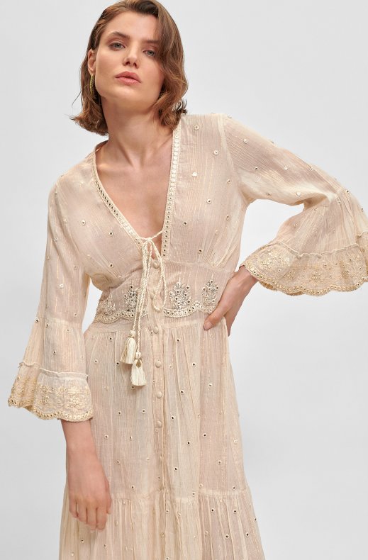 Lola Casademunt - Maxikaftan 22366045.- Beige