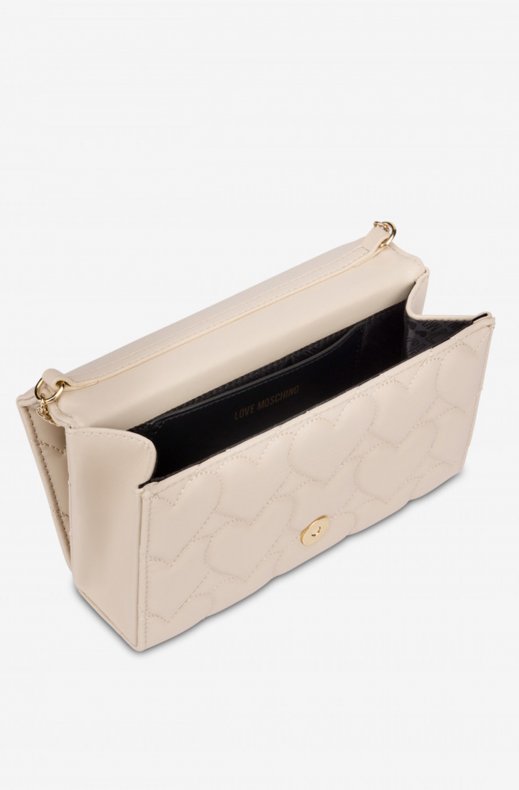 Love Moschino - Heart -Quilting Clutch - Ivory