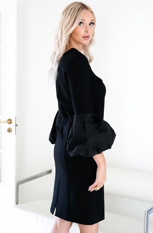 Mei Meij - Dress with puff sleeves MC06DS - Black