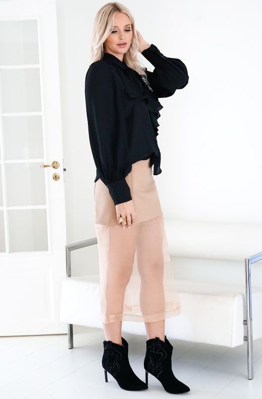 Mei Meij - Skirt with mesh MA32SK - tan