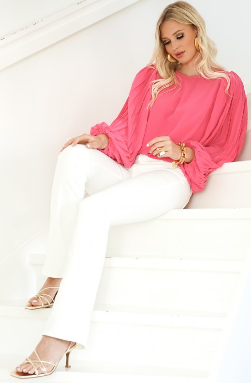 Miss Me - White Crossed Lines Denim