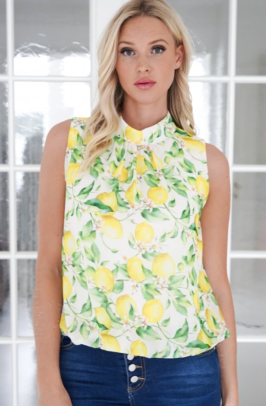 Mixed Brands - Annie Blouse 0387 - White/Lemon