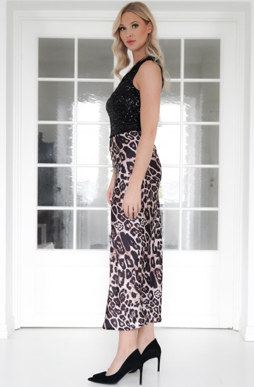 Mixed Brands - Asymmetrisk glitter top 1607 - Black