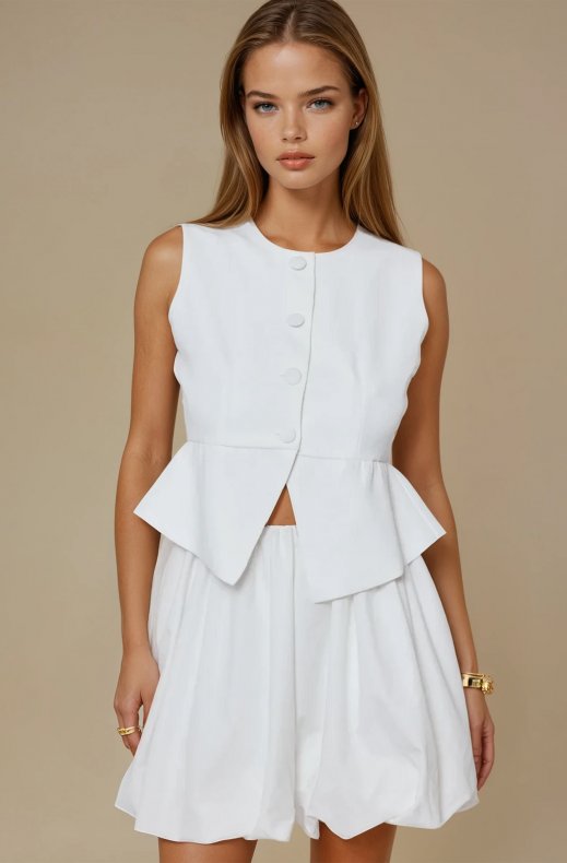 Mixed Brands - Ballon Skirt Short 2597 - White