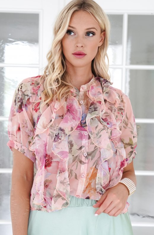 Mixed Brands - Blouse ruffles 4389 - Pink