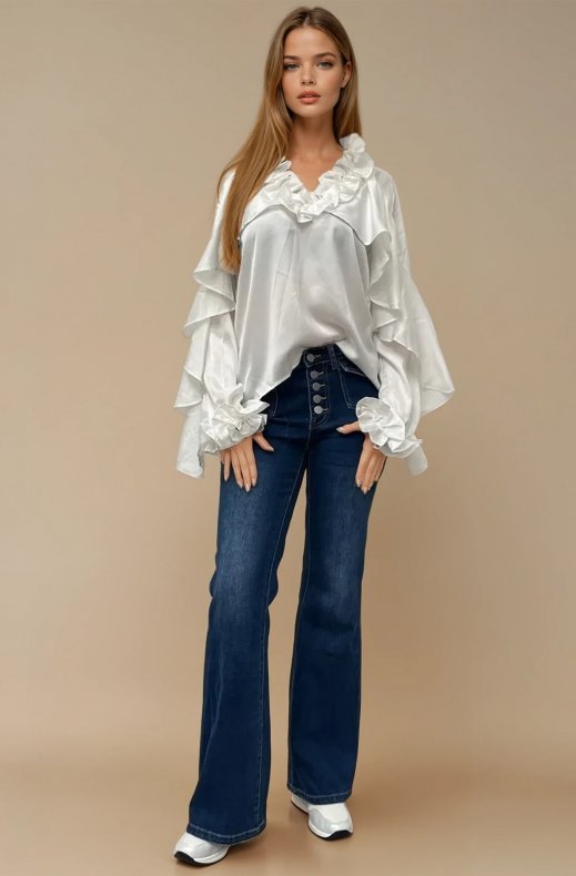 Mixed Brands - Blouse ruffle 9674 - White