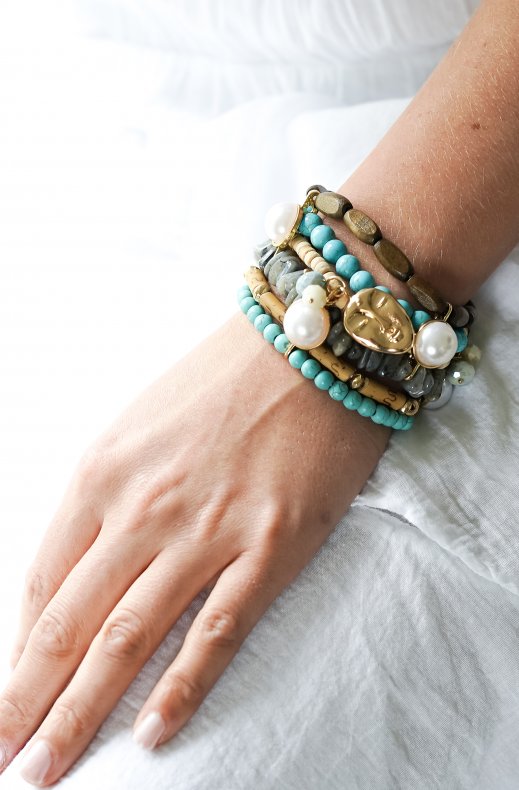 Mixed Brands - Bracelet 666-1100 - Brown Turquoise
