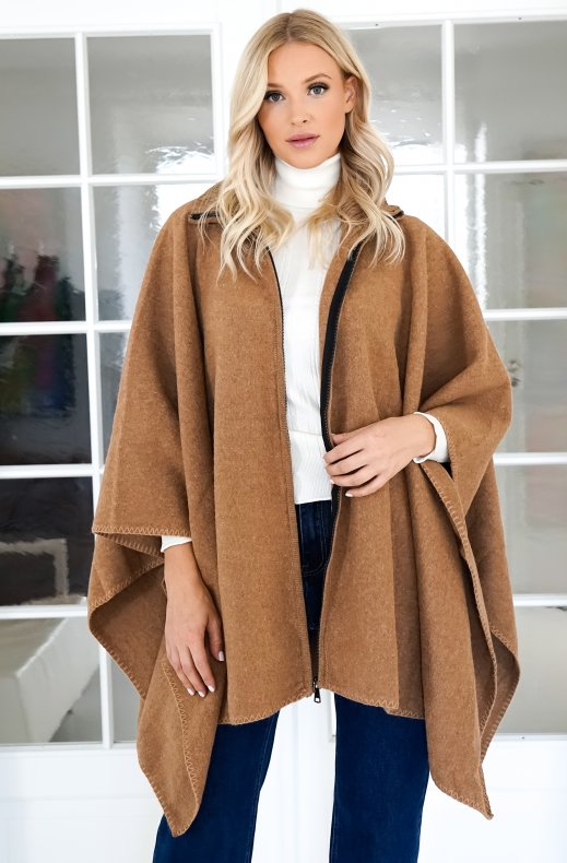 Mixed Brands - Cape Rollneck with zip - Brown