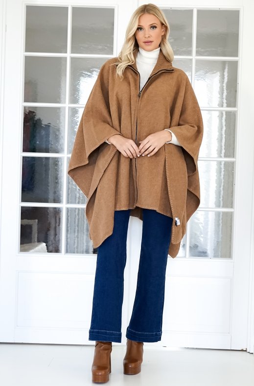 Mixed Brands - Cape Rollneck with zip - Brown