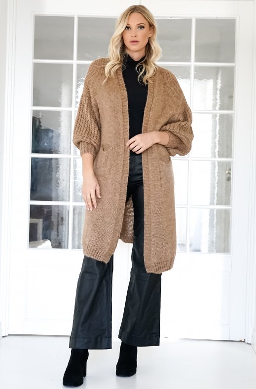 Mixed Brands - Oversized knit cardigan with pockets - Camel
