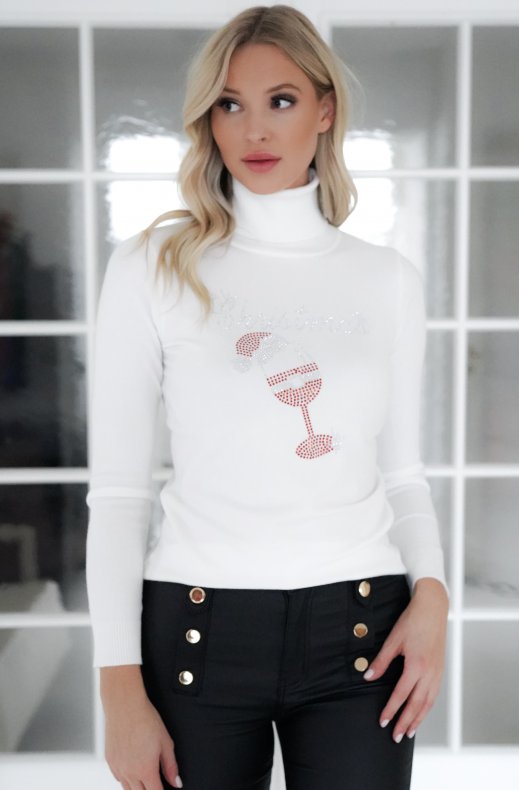 Mixed Brands - Christmas top with glass AZ301 - White