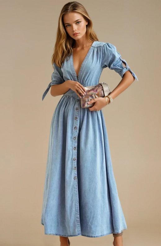 Mixed Brands - Denim Dress - 7325 - Blue