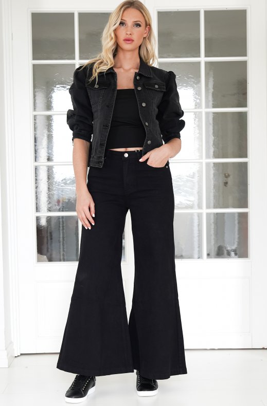 Mixed Brands - Embroidered Denim jacket DC454 - Black