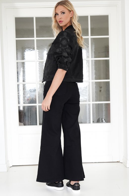 Mixed Brands - Embroidered Denim jacket DC454 - Black