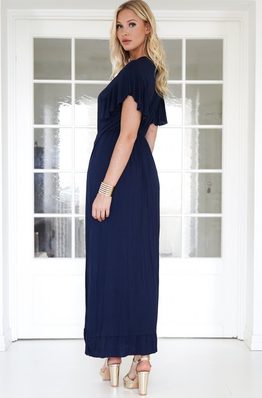 Mixed Brands - Long Wrap Dress 242915 - Blue