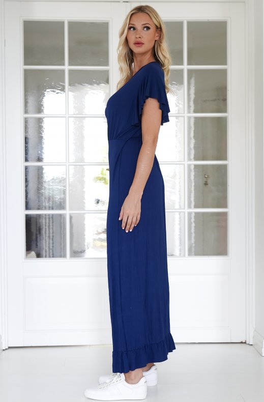Mixed Brands - Long Wrap Dress 242915 - Navy