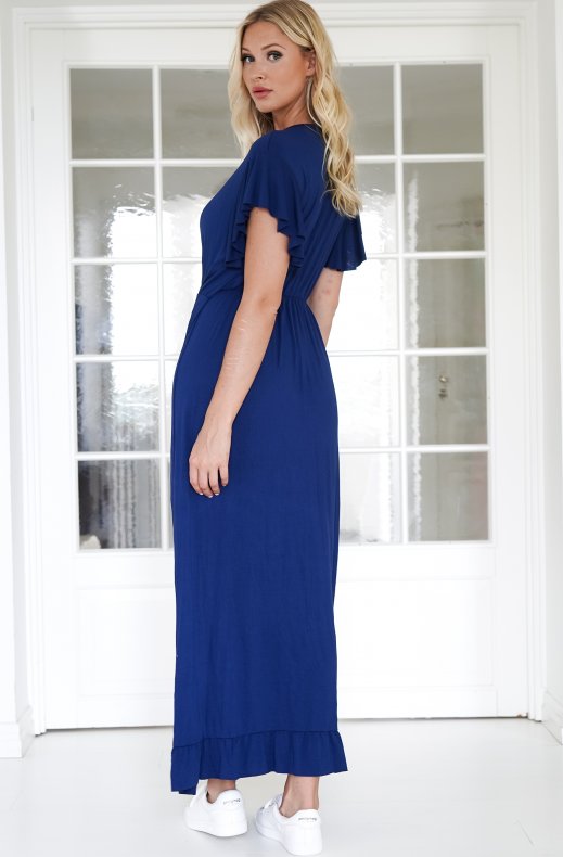 Mixed Brands - Long Wrap Dress 242915 - Navy