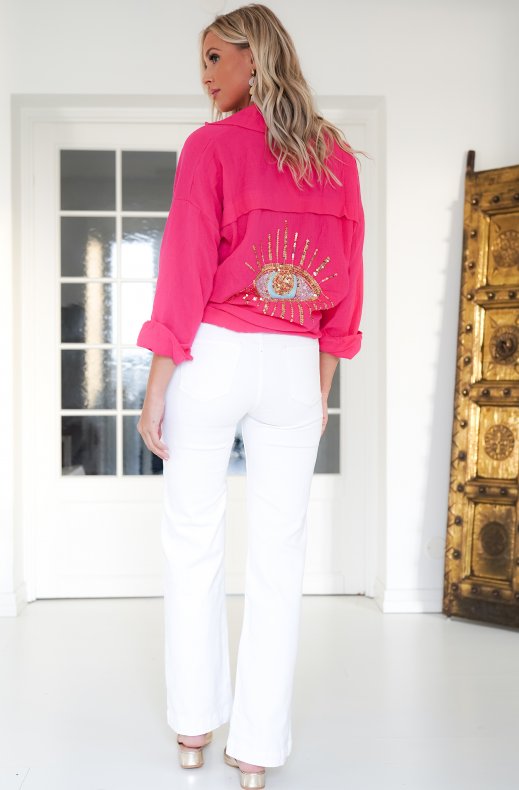 Mixed Brands - Pant cotton with buttons 8053 - Panna