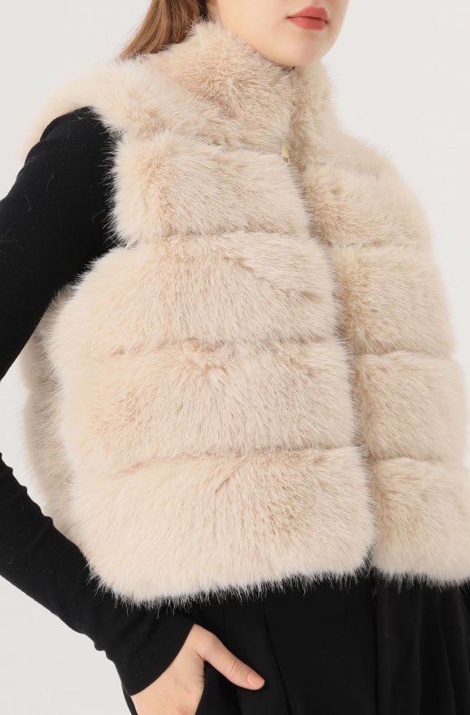 Mixed Brands - Short Vest Faux Fur 40789 - Beige