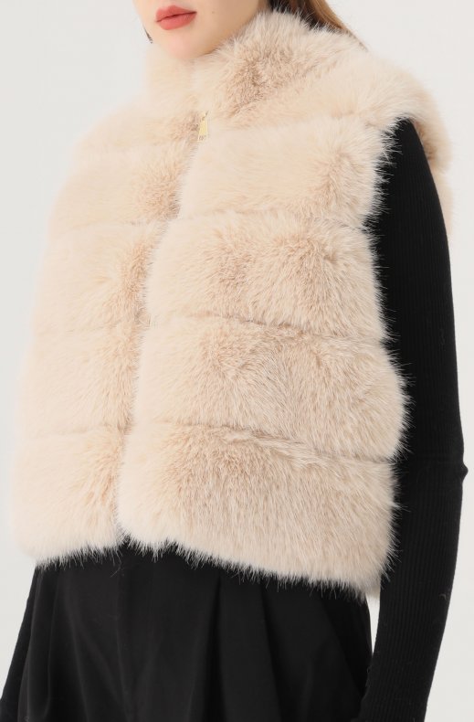 Mixed Brands - Short Vest Faux Fur 40789 - Beige