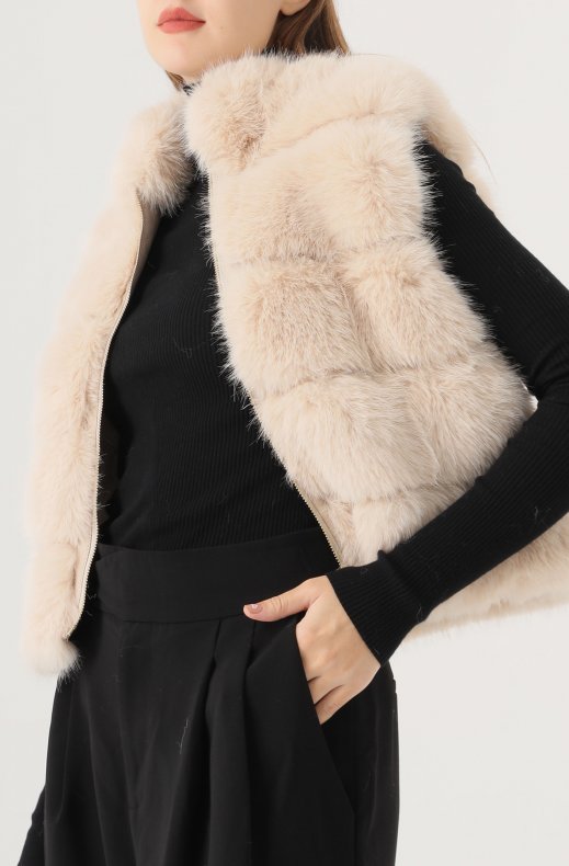 Mixed Brands - Short Vest Faux Fur 40789 - Beige