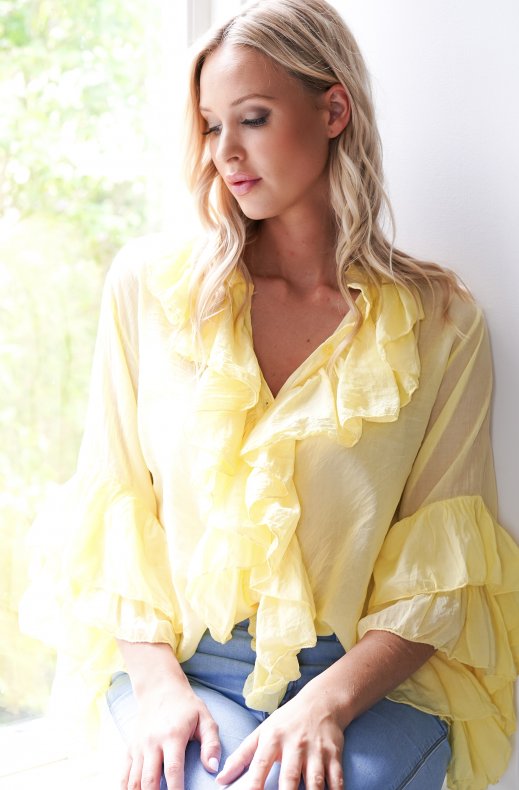 Mixed Brands - Ruffle Blouse 7144 - Yellow