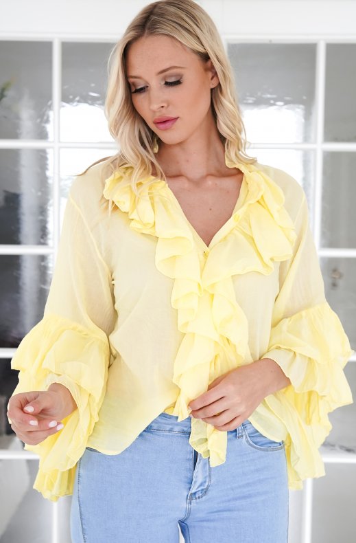 Mixed Brands - Ruffle Blouse 7144 - Yellow